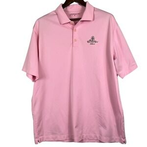 Nike Golf Mens XL Dri Fit Pink Polo Currituck Club Corolla Shirt Short Sleeve